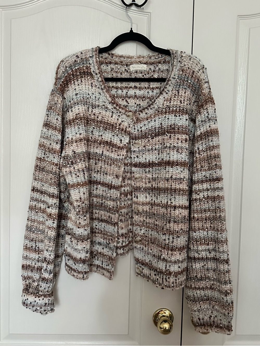 Rylee + Cru Striped Popcorn Cardigan